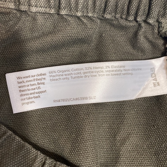 Eileen Fisher Forest Green Small Organic Cotton/Hemp Blend Boho Pants. - Picture 7 of 12